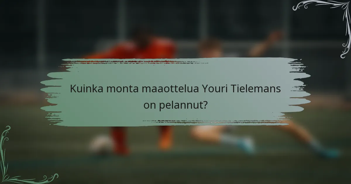 Kuinka monta maaottelua Youri Tielemans on pelannut?