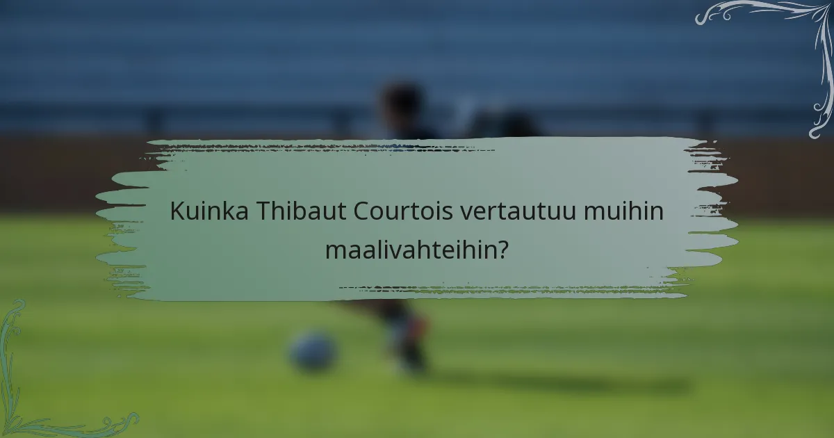 Kuinka Thibaut Courtois vertautuu muihin maalivahteihin?